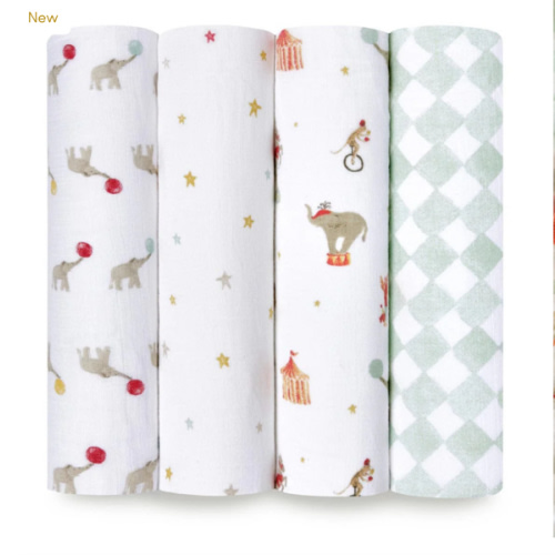Elephant Circus Cotton Muslin Swaddle 4 Pack | aden + anais