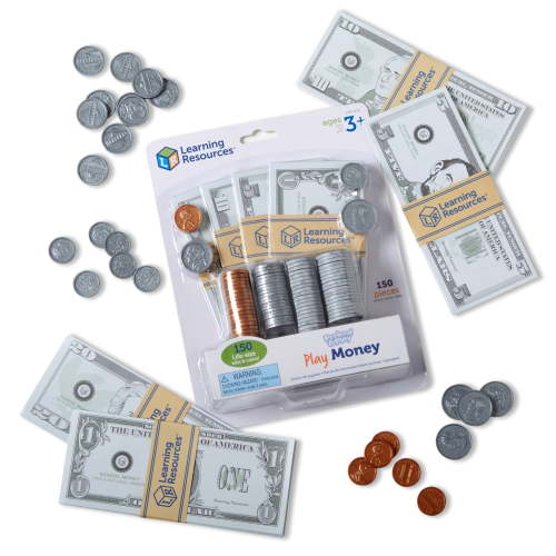 Learning Resources Pretend Play Money Pretend Money for Kids Banking Play Toys, Ages 3+