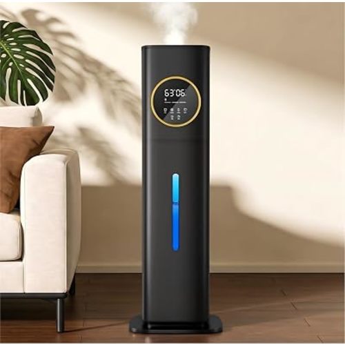 LACIDOLL Humidifiers for Bedroom, 2.1Gal/8L Humidifier large room with Essential Oil Diffuser, Top Fill Whole House Cool Mist Humidifiers for Plants Baby Kids Adults(Black)