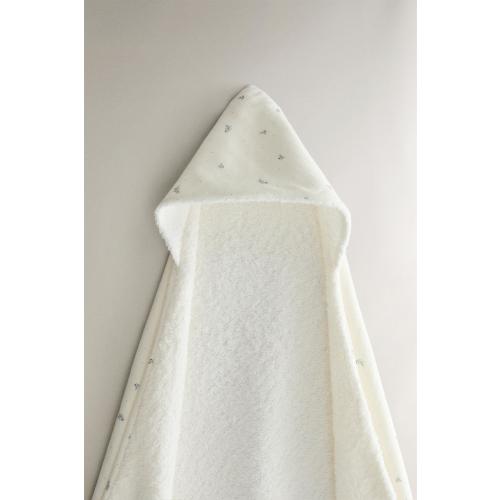 FLORAL HOODED BABY TOWEL - Ecru | ZARA United States
