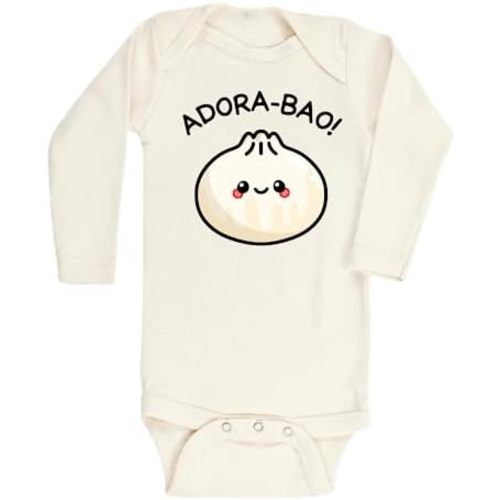 Adora-Bao Cute Baby Onesie® Brand Bodysuit Dumpling Shirt Premium Custom Clothes Unisex Baby Gift for Mom Newborn