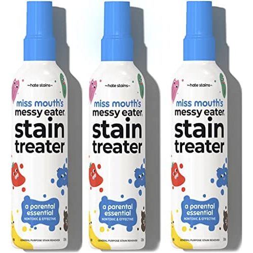 HATE STAINS CO Stain Remover for Clothes - 4oz 3 Pack of Newborn & Baby Essentials - Miss Mouth's Messy Eater Stain Treater Spray - No Dry Cleaning Food, Grease, Coffee Off Laundry, Underwear, Fabric