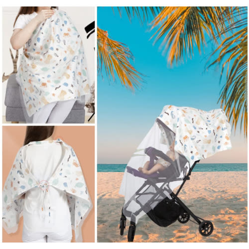 Eforcase 2PCS Nursing Covers for Breastfeeding Cover Breast Feeding Cover Scarf, Soft Breathable Cover Light Car-seat Canopy mom Baby Essentials Nursing Towel