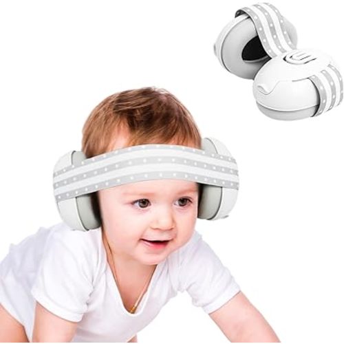 Baby Ear Muffs Noise Cancelling Headphones,Hearing Protection for Infant Newborn 0-36 Months,Adjustable Sound Proof Earmuffs for Travel Airplane Sleep,Baby Travel Essentials Must Haves