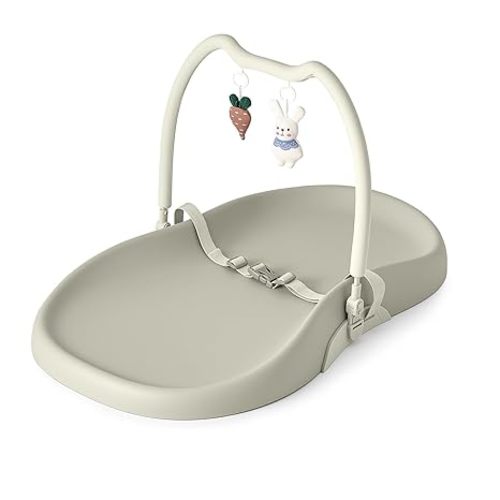 Baby Changing Pad, Waterproof Nursery Style Wipe-Clean Contoured with Cushioned Foam, Non-Slip Infant Diaper Changing Mat for Dresser and Table - Beige