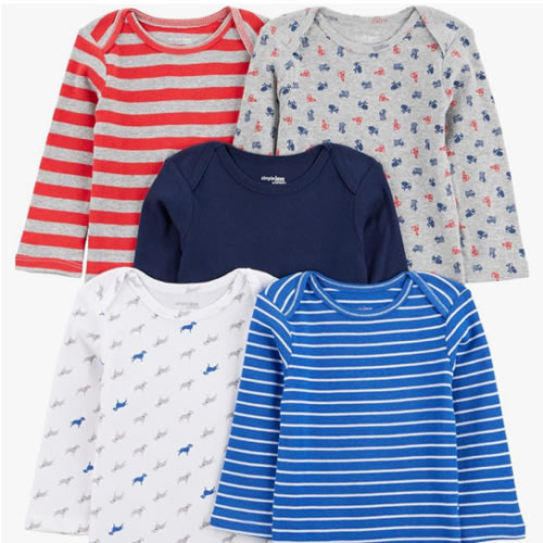 Simple Joys by Carter's Baby-Boys Long-Sleeve Bodysuit Pack of 5Bodysuit