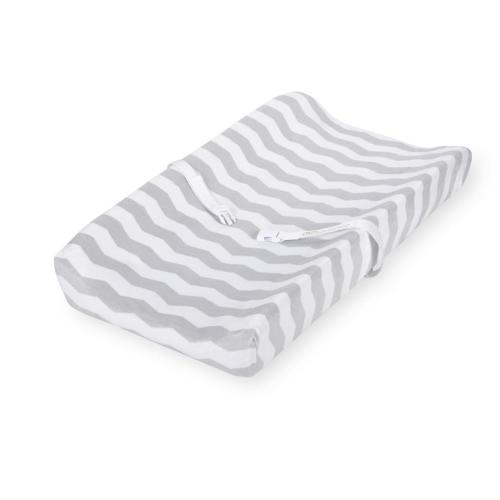 Koala Baby Gray and White Chevron Plush Changing Pad Cover