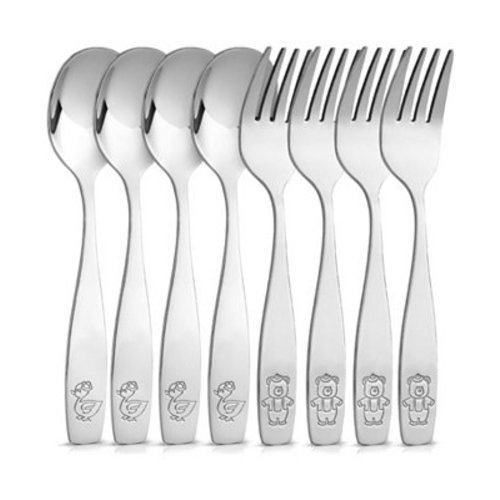 Kids and Toddler Cutlery Set Designed For Self Feeding -Spoon and Fork