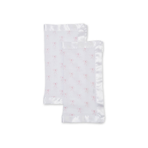Lulujo Baby Muslin Cotton Security Blankets Bows