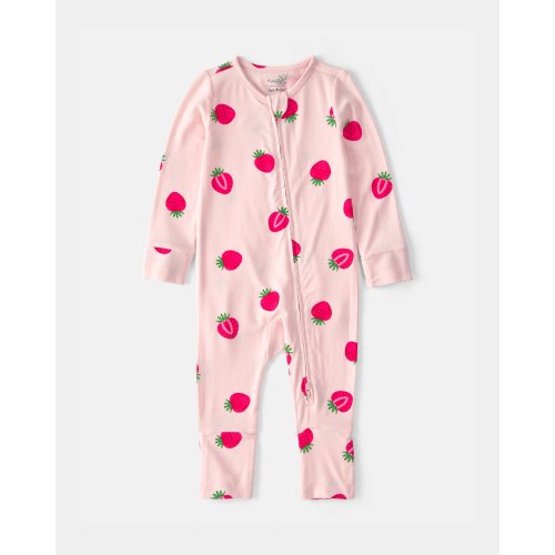 Baby Girl Strawberry PurelySoft Sleep & Play Pajama - Pink