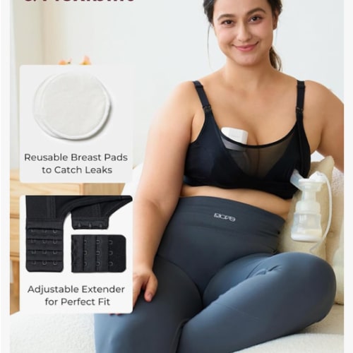 Momcozy Mesh Support Pumping Bra Hands Free Suitable for 36C-44G, Comfortable Plus Size Pumping and Nursing Bra in One
