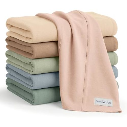 Comfy Cubs Baby Burp Cloths Set (Pack of 6) - Large, 6-Layer, Ultra Absorbent 100% Cotton for Infant Spit-Up, Drool, and Messes - Soft, Gentle, Thoughtful New Born Baby Gifts, Multi