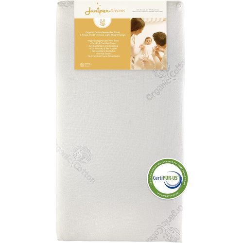 6-inch Certifirm Foam Baby Crib Mattress in a Box, 2-Stage Dual Firmness for Infant to Toddler Years, Hypoallergenic & Water-Repellent Organic Cotton Cover CertiPUR-US Certified
