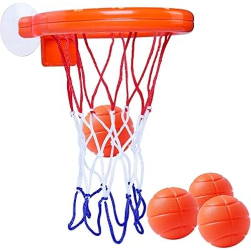 OBTANIM Bathtub Fun Basketball Hoop Balls Set Bathroom Shooting Game Toy for Toddler Kids Children Baby Bath Tub
