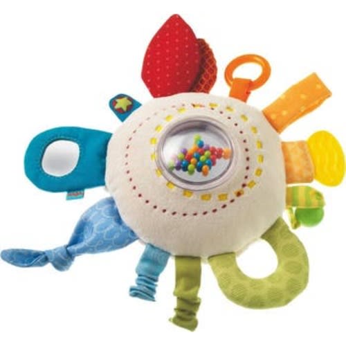 Teether Cuddly Rainbow Round - Sensory Toys for Babies 6 Months+, Rattle & Baby Crawling Toys for Tummy Time, Baby Teether