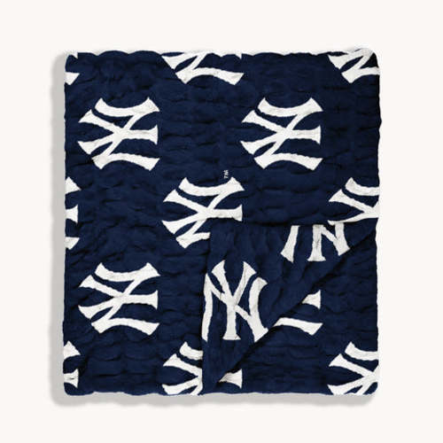 (Baby Size) The Lola x New York Yankees™ Multi-Logo Blanket Navy | Lola Blankets