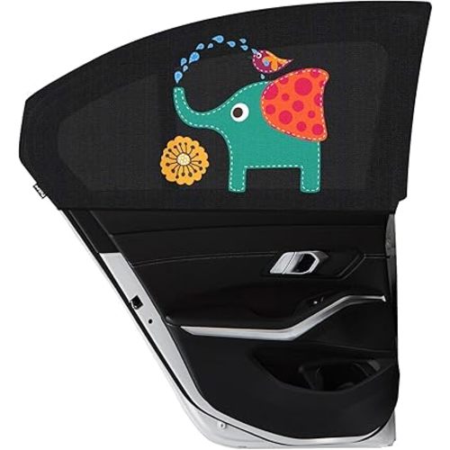 Car Window Shade for Baby, UV Protection Breathable Mesh Window Shades for Baby in Car, Universal Fit Stretchable Sun Shade for Keep Interior Cool for Toddler Kids Children (2 Pack)