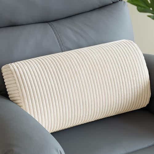 HIGOGOGO Lumbar Support Pillow for Recliner Chair/Accent Chair/Couch, Memory Foam Back Support Cushion for Elderly, Recliner Cushions for Back Rest, Pain Relief, Reading, Washable Cover, Beige