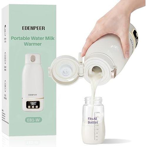 Portable Bottle Warmer for Travel, Fast Baby Bottle Warmer Portable with Precise Temperature Control, 17 OZ Milk Warmer, Leak-Proof Cordless Breastmilk Warmer, Fits Most Baby Bottles for On the Go
