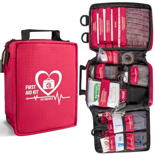 First Aid Kit, Trauma First Aid Kits with Labelled Compartments Molle System, Professional Emergency Kits for Home, Office, Car, Outdoor, Hiking, Travel, Camping