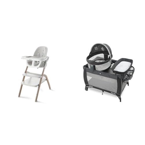 Graco EveryStep 6-in-1 High Chair and Pack 'n Play Dome LX Playard with Bassinet, Redmond Convertible Travel Crib