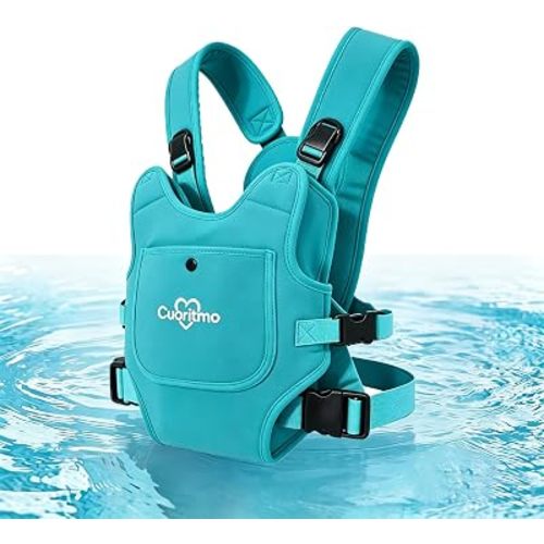 Neoprene Baby Carrier for Newborn to Toddler, Waterproof Front Carry Holder with Adjustable Straps, Lightweight for Beach, Pool & Summer, Light Bule