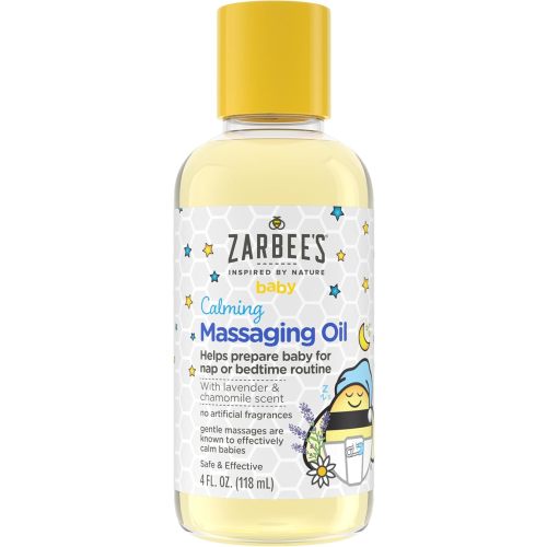 Zarbee's Baby Calming Massage Oil, Lavender & Chamomile, 4 fl oz