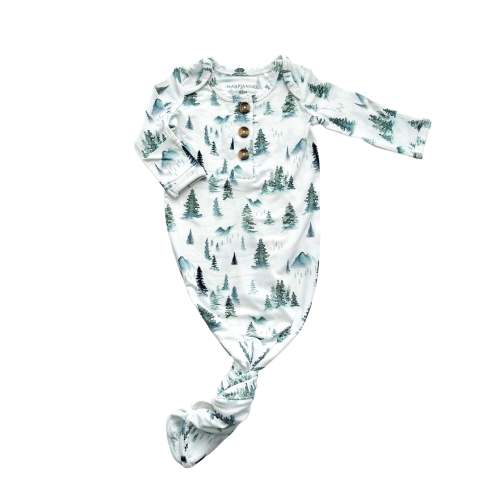 Green Forest Bamboo Knotted Baby Gown