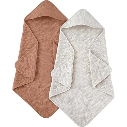 Susurration Hooded Baby Towels for Newborn 2 Pack 100% Muslin Cotton Towel for Babies，Highly Absorbent and Newborn Essential 30x30 Inch (DarkGreen) : Amazon.com.au: Baby