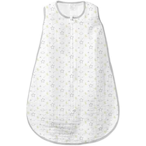 SwaddleDesigns Muslin zzZipMe Sleeping Sack, for Baby Boy and Girl, Wearable Blanket with 2-Way Zipper