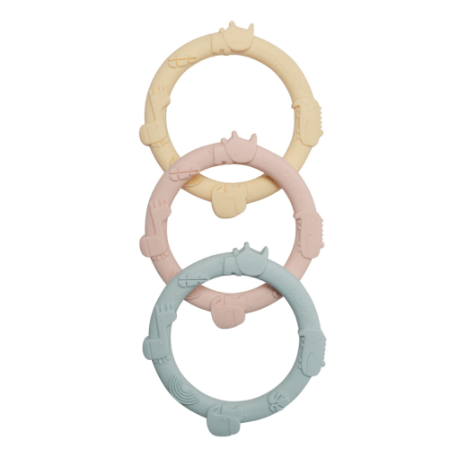 Loulou Lollipop Wild Teething Ring Set Pastel