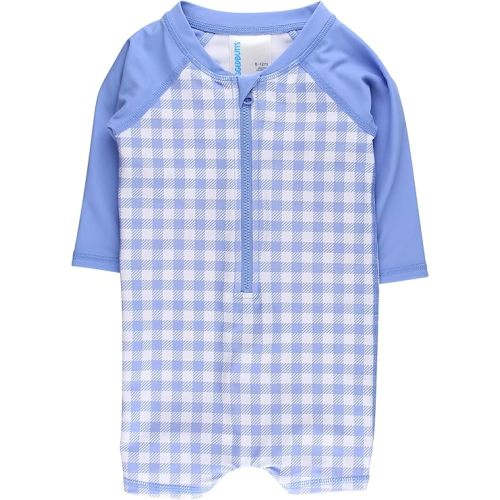 RUGGEDBUTTS Baby/Toddler Boy Swimsuit, One Piece Zipper Rash Guard Sunsuit with UPF 50+ Sun Protection