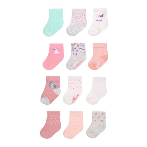 Child of Mine by Carter's Baby Girls Socks, 12-Pack Animal Character Crew