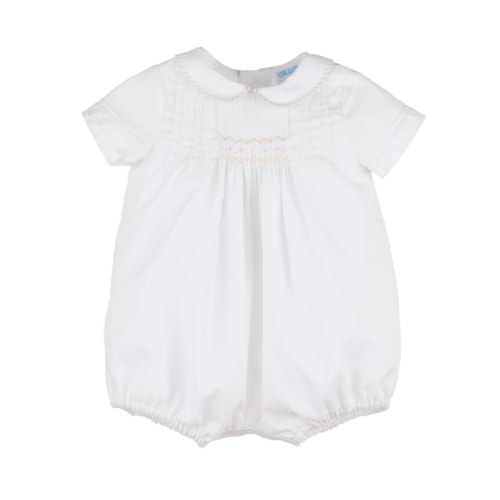 Sweet Smocked Romper in Beige