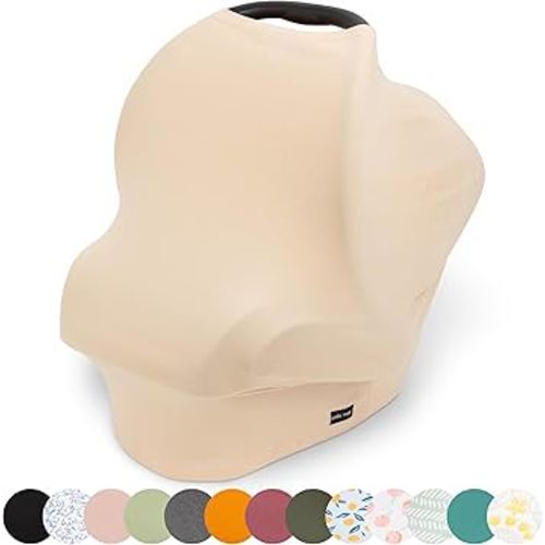 Simka Rose Breathable Nursing Cover Up and Car Seat Cover for Babies - Breastfeeding Cover for Baby Boy & Girl - Adjustable Stretchy Infant Carseat Canopy Carrier Cover for Summer - Must Have Registry