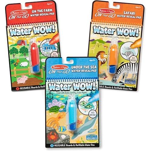 Melissa & Doug Water Wow! - Water Reveal Pad Bundle - Farm, Safari & Under The Sea