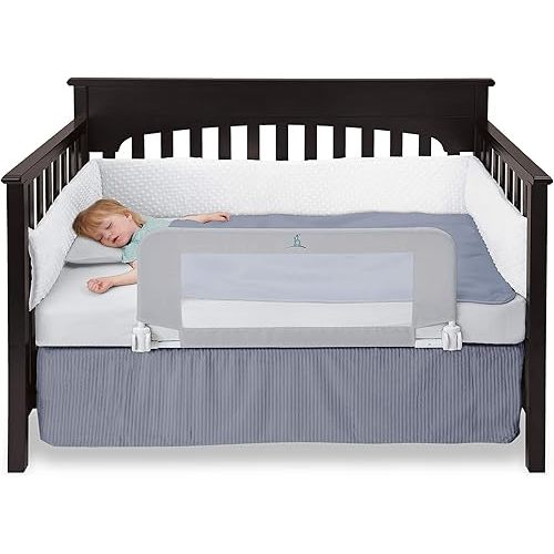 Hiccapop Convertible Crib Bed Rail for Toddlers, Crib Rail Guard with Reinforced Anchor Safety