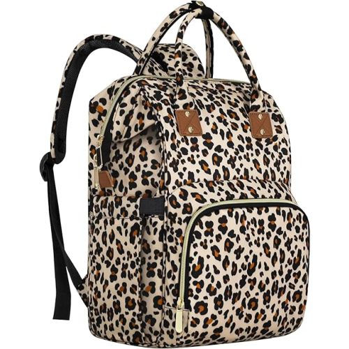 Diaper Bag Backpack Multifunction Maternity Diaper Bag for Baby Girls & Boys Large Capacity Travel Nappy Bags Leopard Print