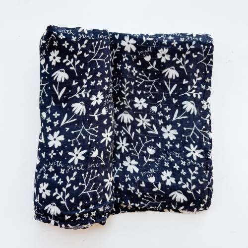 Mother Teresa Small Things Great Love- Catholic Baby Muslin Blanket Swaddle