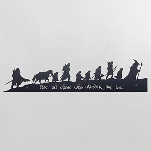 Xyverart Lord Middle Wall Art - Hobbit Decor, Metal Art for Home, Unique Gift for Lord Fans, 15.7" x 3.6"(Black)