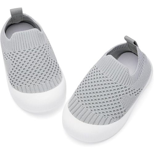 BACSAC Baby Toddler Unisex Infant Shoes Boys Girls Beige Mesh Breathable Non-Slip Soles 6-36 Months