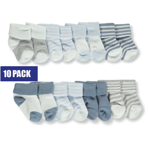 Stepping Stones Baby Boys' 8-Pack Super Soft Baby Socks