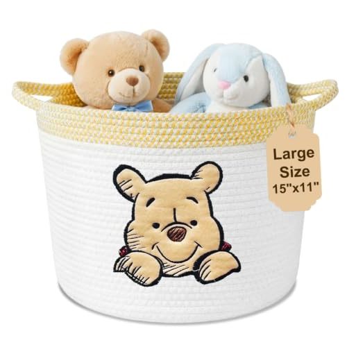 Kihraw Winnie Storage Basket for Nursery for Toy Organizer, Kids Room Decor