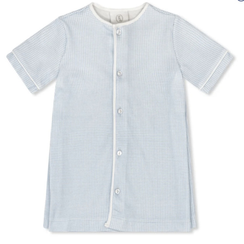 3M LULLABY SET Welcome Little One Daygown -  Baby Blue Minigingham Knit