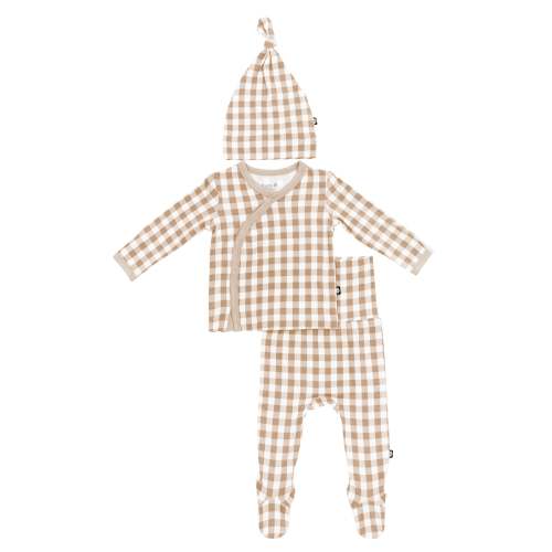 Kyte Baby, Take Me Home Set with Cap, in Gingham Bisque, 0-3 months