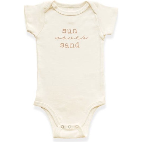 Sun Waves Sand - Organic Short Sleeve Baby Bodysuit, 3-6M