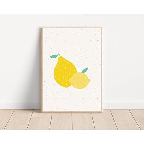 Boho Citrus Lemon Nursery Wall Art Print, Cute Lemon Fruit Nursery Wall Decor, Fruit Print Art Mid Century Modern Boho Citrus Decor Poster Cute Poster Mid Century Modern,271