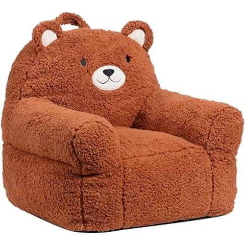 ALIMORDEN Kids Ultra-Soft Snuggle Foam Filled Chair, Bear