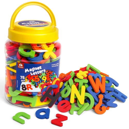 Coogam Magnetic Numbers and Letters Set for Kids, 78 Pieces, Multi-Color, Foam, Ages 3+