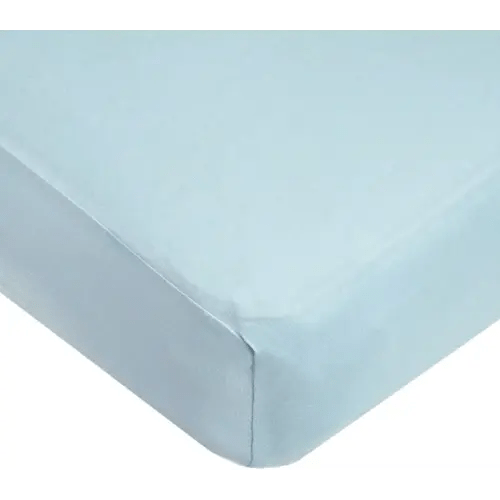 American Baby Company 100% Natural Cotton Fitted Crib Sheet 52" x 28" - Soft, Breathable, Hypoallergenic & Gentle Toddler Bed Sheet, Blue, Neutral for Boys & Girls